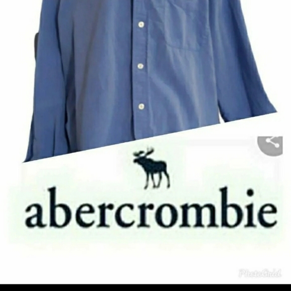 Mens sz Large Abercrombie & Fitch Light Blue white button down shirt Guys top - Picture 4 of 6